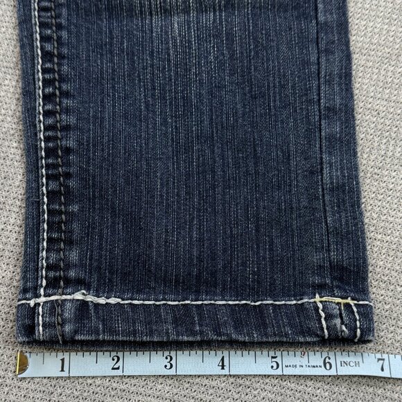 Hydraulic Womens Blue Distressed Denim Capri Jeans Low Rise Straight Size 5/6 - Picture 11 of 12